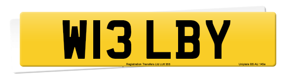 Registration number W13 LBY